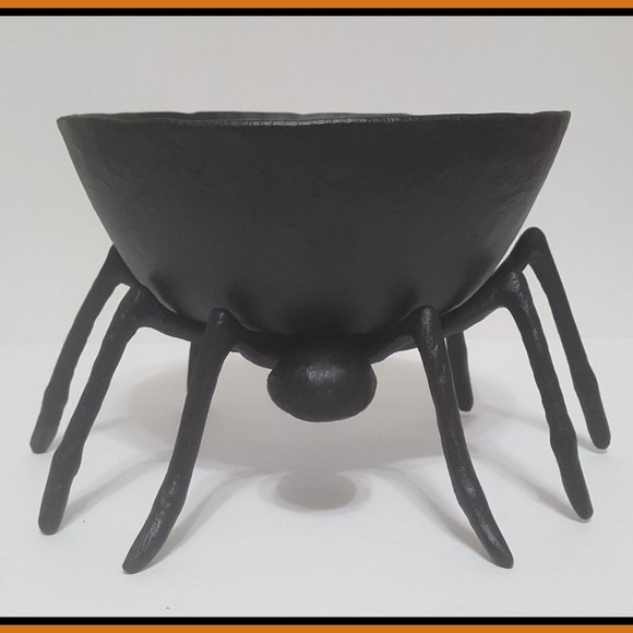 NEW Pottery Barn Trick or Treat Spider Handcrafted Metal Candy Bowl - Picture 1 of 5